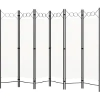 vidaXL Kamerscherm met 6 panelen 240x180 cm wit