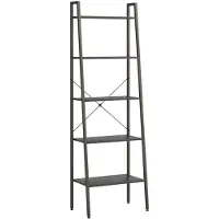 vidaXL Opbergmeubel met 5 lagen 56x35x174 cm zwart