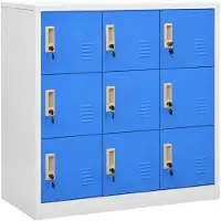 vidaXL Lockerkast 90x45x92,5 cm staal lichtgrijs en blauw
