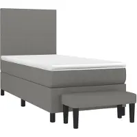 vidaXL Boxspring met matras stof donkergrijs 80x200 cm