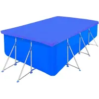 vidaXL Zwembadafdekkingen, 2 stuks, PE, rechthoekig, 90 g/m², 394x207 cm