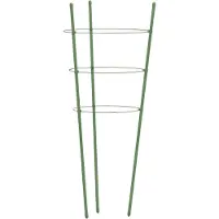 vidaXL Plantensteunen 5 st met 3 ringen 75 cm staal groen