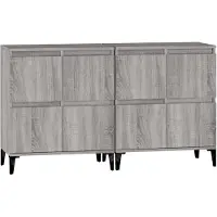 vidaXL Dressoirs 2 st 60x35x70 cm bewerkt hout grijs sonoma eikenkleur