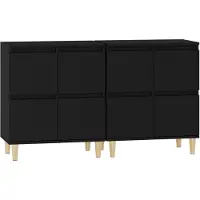 vidaXL Dressoirs 2 st 60x35x70 cm bewerkt hout zwart
