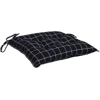 vidaXL Stoelkussens 6 st 50x50x7 cm stof ruitpatroon zwart