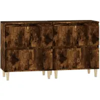 vidaXL Dressoirs 2 st 60x35x70 cm bewerkt hout gerookt eikenkleurig