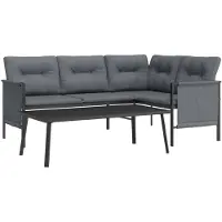 vidaXL 2-delige loungeset voor de tuin, antraciet, staal