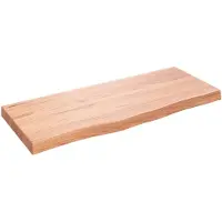 vidaXL Wandschap 100x40x(2-6)cm behandeld massief eikenhout lichtbruin