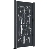 vidaXL Poort met bamboe-ontwerp 100x175 cm staal antracietkleurig