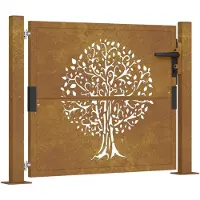 vidaXL Poort 100x100 cm boomontwerp cortenstaal