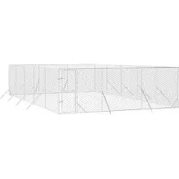 vidaXL Hondenkennel voor buiten 6x10x2 m gegalvaniseerd staal zilver