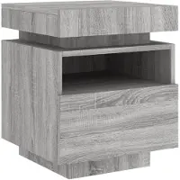 vidaXL Nachtkastje met LED-verlichting 40x39x48,5 cm grijs sonoma