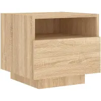 vidaXL Nachtkastje met LED-verlichting 40x39x37 cm sonoma eikenkleurig