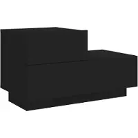 vidaXL Nachtkastje met LED-verlichting 70x36x40,5 cm zwart