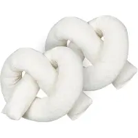 Beliani GLADIOLUS - Knoopkussen set van 2 - Wit - Teddystof