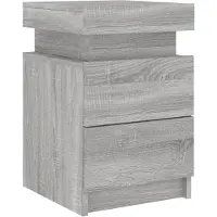 vidaXL Nachtkastje met LED-verlichting 35x39x55 cm grijs sonoma eiken