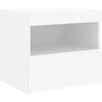 vidaXL Nachtkastje met LED-verlichting 50x40x45 cm wit