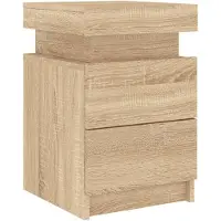 vidaXL Nachtkastje met LED-verlichting 35x39x55 cm sonoma eikenkleurig