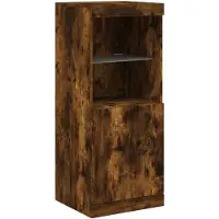 vidaXL Dressoir met LED-verlichting 41x37x100 cm gerookt eikenkleurig