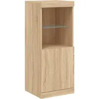 DKD Home Decor Dressoir met LED-verlichting 41x37x100 cm sonoma eikenkleurig
