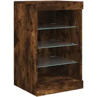 vidaXL Dressoir met LED-verlichting 41x37x67 cm gerookt eikenkleurig