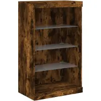 DKD Home Decor Dressoir met LED-verlichting 60,5x37x100 cm gerookt eikenkleur