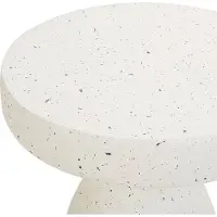 Beliani BIVIERE - Bijzettafel - Wit - Lichtbeton