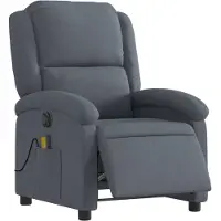 vidaXL Massagestoel elektrisch verstelbaar fluweel donkergrijs