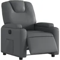 vidaXL Fauteuil verstelbaar elektrisch kunstleer grijs
