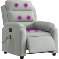 vidaXL Massagestoel elektrisch verstelbaar fluweel lichtgrijs