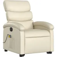 vidaXL Sta-op-massagestoel elektrisch kunstleer crèmekleurig