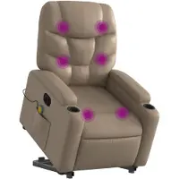 vidaXL Sta-op-massagestoel elektrisch kunstleer cappuccinokleurig