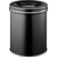 Durable Prullenbak SAFE, zelfblussend,15 liter, Ø 260 x H 357 mm, zwart