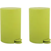 Spirella MSV kleine pedaalemmer - 2x - kunststof - appelgroen - 3L - 15 x 27 cm - Badkamer/toilet - Pedaalemmers
