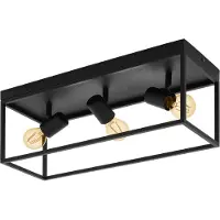 Eglo 98333 Silentina Plafondlamp Staal Zwart - 3 x E27