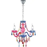 TRIO Lamp Luster Crystal 40cm 3-lichts gekleurd transparant