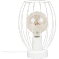 B.K.Licht BRILONER - KAGO - Tafellamp - snoerschakelaar - draadkap - 1xE27 - 25W - wit - metaal