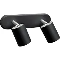 Euluna Wandspot Eye Spot 2-lamps, zwart Spot, dimbaar, zwart, Woon-/ Eetkamer, metaal, Modern, buitenspot
