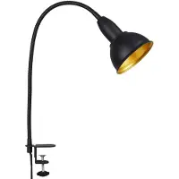 Briloner Hygge - Klemlamp retro - klemspot metaal - zwart/goud - E14 fitting - klemlampje met snoer