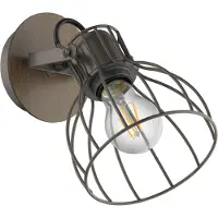 Eglo Sambatello Spot - 1 lichts - Ø12 cm - E27 - Bruin - Zilver