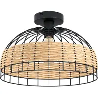 Eglo Anwick Plafondlamp - E27 - Ø 38 cm - Zwart/Rotan