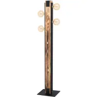Eglo 43471 Layham Staande Lamp Hout Bruin/Staal Zwart - 4 x E27