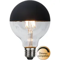 Star Trading Glob LED lichtbron transparant, bovenaan gespiegeld zwart, e27, 2,8w e27, 4w