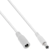 InLine DC verlengkabel | 5,5 x 2,5mm | max. 140W | AWG18 | wit | 3 meter