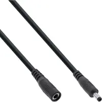 InLine DC verlengkabel | 4,0 x 1,7mm | max. 140W | zwart | 5 meter
