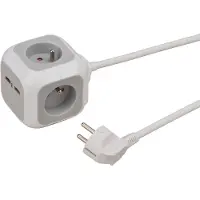 Nobrand ALEA-Power USB-Charger Stekkerblok 4-voudig, 1,4m H05VV-F 3G1,5 *FR/BE*