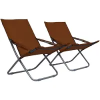 vidaXL Klapstoelen, 2 stuks, stof, bruin