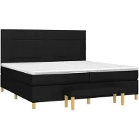 vidaXL Boxspring met matras stof zwart 200x200 cm
