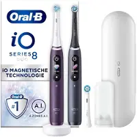 Oral-B iO 8n Paars en Zwart Duopack met extra opzetborstel
