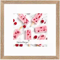 SecaDesign Tundra Hout - Fotolijst 30x30 / 20x20 cm fotomaat met passe-partout - Bruin